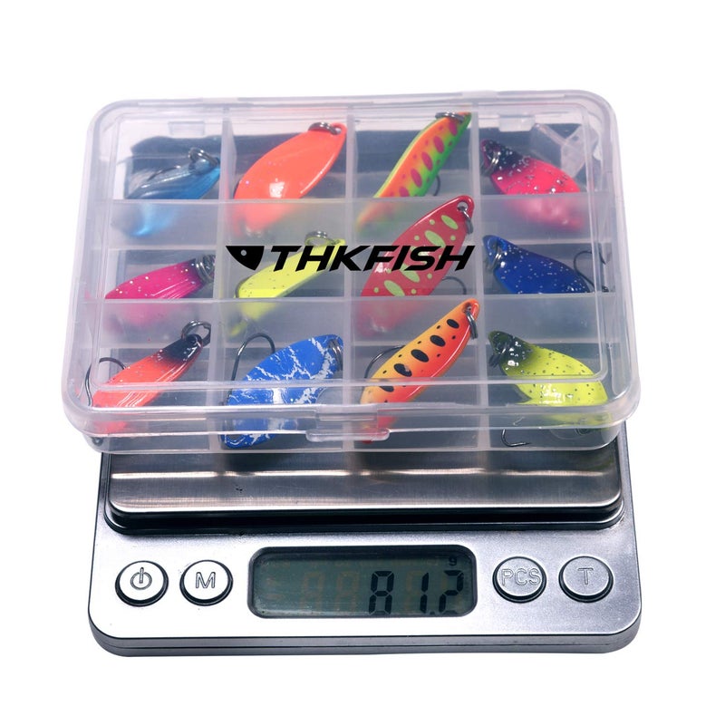 THKFISH Spoon Fishing Lures for Trout Spoons Hard Baits Single Hook Trout Lures Metal Fishing Lures for Char Perch 12Pcs - Image 5